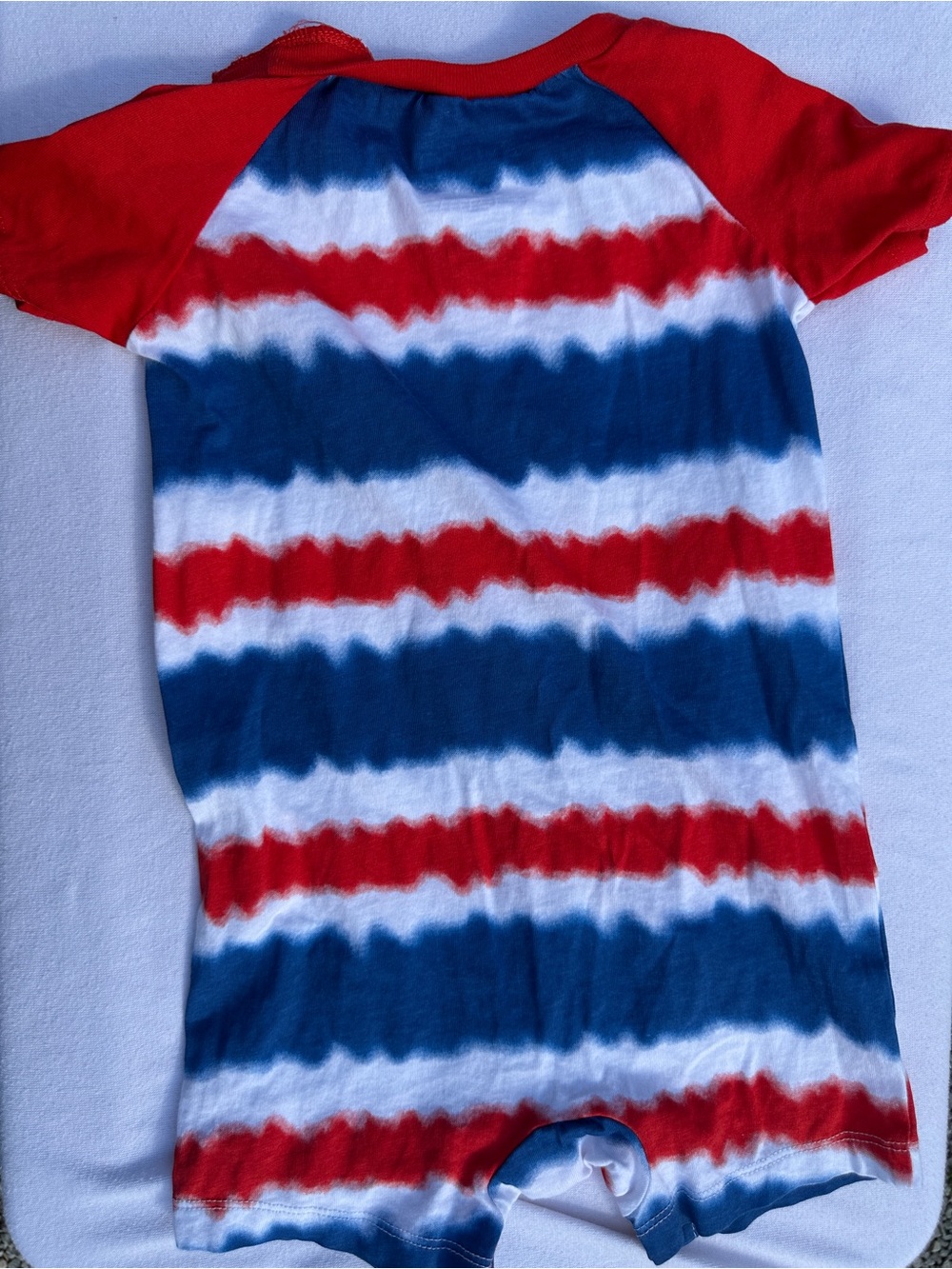 Kids Red, Blue & White Tie-Dye Short Sleeve Romper - Unbranded(43) - Picture 3 of 7